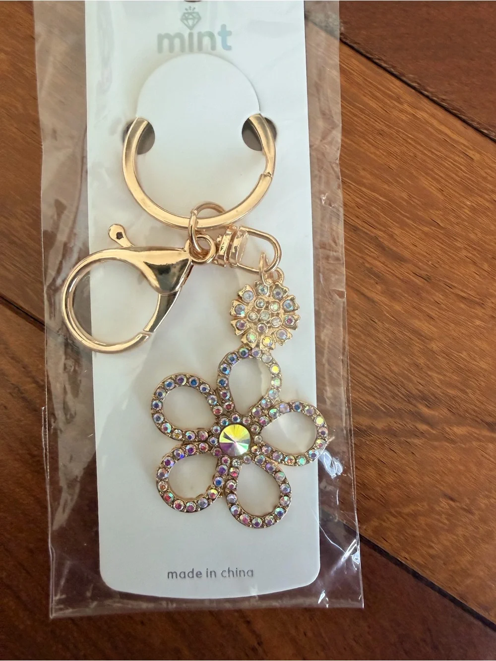 Mint Gold-Tone Assorted Rhinestone and/or Enamel Charm Keychains. CHOOSE ONE.